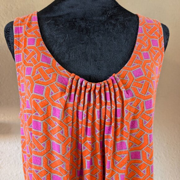 New York and Company Flowy Gray/Orange/Purple Tank, L - Picture 3 of 4